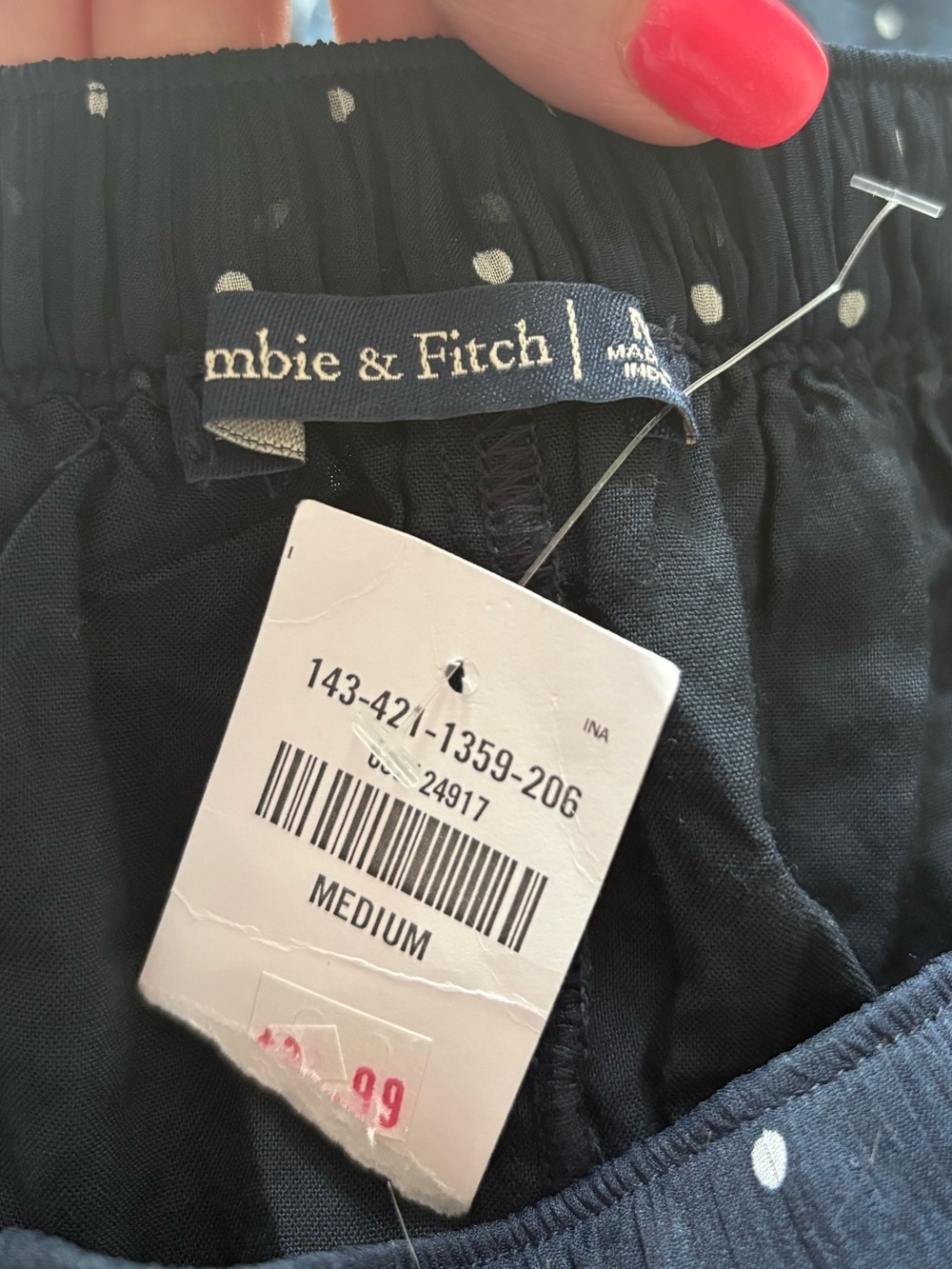 NWT Abercrombie & Fitch Swiss Dot Ruffle Wrap Mini Skirt Navy M - Picture 4 of 5